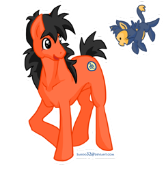 Size: 600x618 | Tagged: safe, artist:sanoo32, imported from derpibooru, earth pony, pony, dragon ball, dragon ball z, orange, puar, yamcha