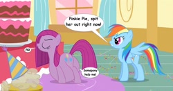 Size: 2060x1078 | Tagged: safe, artist:voreediter, imported from derpibooru, pinkamena diane pie, pinkie pie, rainbow dash, pegasus, equestria girls, eaten alive, fetish, pinkie pred, preydash, vore