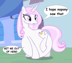 Size: 1072x942 | Tagged: safe, artist:voreediter, edit, edited screencap, imported from derpibooru, screencap, fleur-de-lis, circle tool, eaten alive, female, frown, open mouth, raised leg, solo, vore, wide eyes