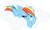 Size: 1626x973 | Tagged: safe, artist:lauren faust, artist:zeitgeist-sp, imported from derpibooru, rainbow dash, cloud, female, floppy ears, prone, simple background, solo, transparent background, unamused, vector