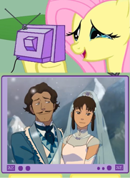 Size: 563x772 | Tagged: safe, imported from derpibooru, fluttershy, exploitable meme, meme, obligatory pony, spoiler, spoilers for another series, the legend of korra, tv meme, varrick, zhu li