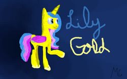 Size: 640x400 | Tagged: safe, artist:mcwhiterose, imported from derpibooru, princess gold lily, alicorn, female, solo