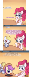 Size: 770x2013 | Tagged: safe, imported from derpibooru, derpy hooves, pinkie pie, scootaloo, pegasus, pony, ask pinkie pie solutions, ask, camera, comic, dreamy, female, mare, stalkerloo, tumblr