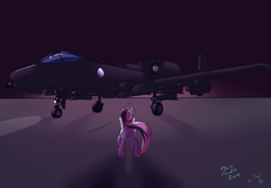 Size: 1280x893 | Tagged: safe, artist:dark candle, imported from derpibooru, oc, oc only, oc:taylorpone, a-10, a-10 thunderbolt ii, plane, solo