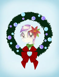 Size: 800x1035 | Tagged: safe, artist:flutterluv, imported from derpibooru, diamond mint, christmas, traditional art