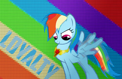 Size: 1224x791 | Tagged: safe, artist:mcdashin, imported from derpibooru, rainbow dash, pegasus, pony, element of loyalty, female, mare, retro, vector, wallpaper