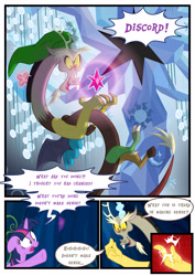 Size: 2500x3536 | Tagged: safe, artist:light e7fe, artist:light262, artist:lummh, imported from derpibooru, discord, tree of harmony, twilight sparkle, alicorn, pony, comic:timey wimey, comic, element of harmony, element of magic, female, high res, mare, twilight sparkle (alicorn)