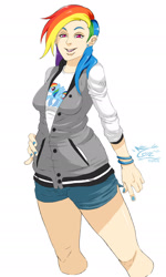 Size: 1152x1920 | Tagged: safe, artist:galactic-overlord, imported from derpibooru, rainbow dash, human, female, humanized, nail polish, solo