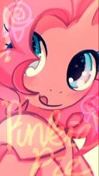 Size: 577x1024 | Tagged: safe, artist:scwtlotto, imported from derpibooru, pinkie pie, female, licking lips, solo