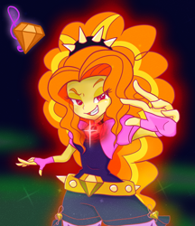 Size: 1730x2000 | Tagged: safe, artist:minami_um, imported from derpibooru, adagio dazzle, equestria girls, rainbow rocks, clothes, female, gloves, looking at you, pixiv, smiling, solo, these are not the droids you're looking for