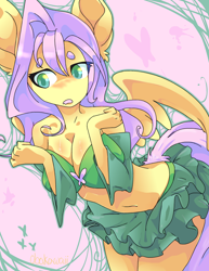 Size: 850x1100 | Tagged: safe, artist:obakawaii, imported from derpibooru, fluttershy, anthro, ambiguous facial structure, breasts, busty fluttershy, female, solo