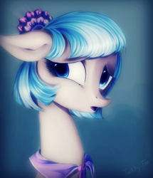 Size: 1100x1277 | Tagged: safe, artist:twitchy-fox, imported from derpibooru, coco pommel, female, portrait, solo