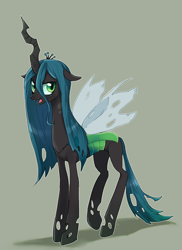 Size: 800x1100 | Tagged: safe, artist:baekgup, imported from derpibooru, queen chrysalis, changeling, changeling queen, crown, female, jewelry, regalia, solo