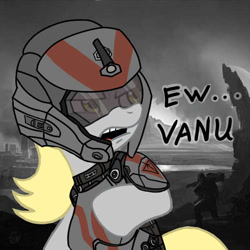 Size: 680x680 | Tagged: safe, artist:spazzymcnugget, imported from derpibooru, derpy hooves, pegasus, pony, armor, crossover, ew gay, female, mare, planetside 2, science fiction, solo, terran republic, vector, video game