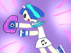 Size: 645x484 | Tagged: source needed, safe, artist:shafty817, imported from derpibooru, dj pon-3, vinyl scratch, equestria girls, boxing, breakdance dojo, breakdance martial arts, eared humanization, exeron fighters, exeron gloves, fight, fighter, fighting clothes, fighting game, humanized, martial arts, ponied up, pony ears, punch, red eyes, special moves, wub-a-dub punch!