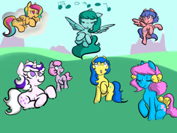 Size: 800x600 | Tagged: safe, artist:shanny-bananie, artist:sweetsrmything, imported from derpibooru, bowtie (g1), bubbles (g1), ember (g1), firefly, medley, skydancer, twilight, ask medley rain, ask, bow tie (g1), g1, tumblr