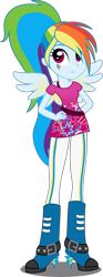 Size: 2000x5398 | Tagged: safe, artist:xebck, imported from derpibooru, rainbow dash, equestria girls, rainbow rocks, female, hand on hip, simple background, solo, transparent background, vector