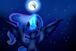 Size: 1024x683 | Tagged: safe, artist:quinty-imara, imported from derpibooru, princess luna, pony, female, moon, solo