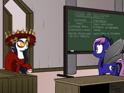 Size: 2759x2069 | Tagged: safe, artist:pony-berserker, imported from derpibooru, oc, oc:saphire, flutter pony, chalkboard, crossover, la muerte, ponified, the book of life, trollestia