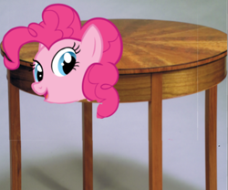 Size: 449x374 | Tagged: safe, imported from derpibooru, pinkie pie, table, wat