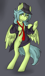 Size: 1128x1920 | Tagged: safe, artist:cloud-up, imported from derpibooru, oc, oc only, oc:cloud-up, clothes, fedora, hat, necktie, solo