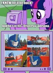 Size: 563x771 | Tagged: safe, imported from derpibooru, twilight sparkle, exploitable meme, japanese subtitles, meme, obligatory pony, optimus prime, orion pax, transformers, transformers prime sequel, transformers robots in disguise (2015), tv meme