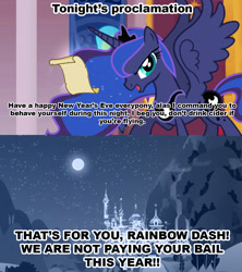 Size: 1021x1149 | Tagged: safe, imported from derpibooru, princess luna, alicorn, pony, flying under influence, flying while under the influence, luna's proclamation, meme