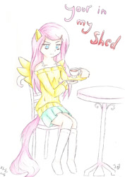 Size: 495x700 | Tagged: safe, artist:blueslyveon123, imported from derpibooru, fluttershy, human, .mov, eared humanization, female, fluttershed, humanized, solo, tailed humanization, winged humanization