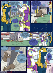 Size: 1950x2700 | Tagged: safe, artist:dracojayproduct, imported from derpibooru, shining armor, oc, oc:eschar, oc:pierson, pony, comic:lunar isolation, comic, royal guard