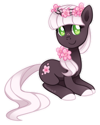 Size: 513x645 | Tagged: safe, artist:tsurime, imported from derpibooru, oc, oc only, earth pony, pony, adoptable, floral head wreath, simple background, solo, transparent background