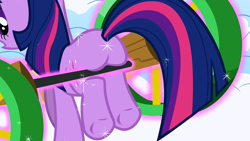 Size: 1280x720 | Tagged: safe, imported from derpibooru, screencap, twilight sparkle, pony, unicorn, season 1, winter wrap up, butt, female, i watch it for the plot, mare, out of context, plot, plow, snow plow, solo, squishy, squooshy, twibutt, underhoof, unicorn twilight, wallpaper