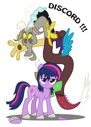 Size: 5000x7000 | Tagged: safe, artist:j3rykcz, imported from derpibooru, discord, twilight sparkle, absurd resolution, twilight is not amused, twilight sparkle is not amused, unamused