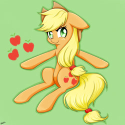 Size: 1000x1000 | Tagged: safe, artist:riouku, imported from derpibooru, part of a set, applejack, pony, female, mare, sitting, solo