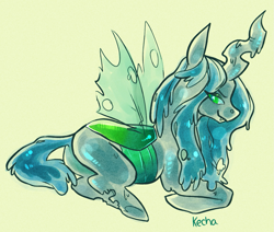 Size: 1265x1075 | Tagged: safe, artist:fornicata, artist:weatherly, imported from derpibooru, queen chrysalis, goo pony, original species, featureless crotch