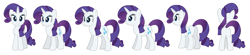 Size: 3271x725 | Tagged: safe, artist:aleximusprime, imported from derpibooru, rarity, butt, female, plot, reference sheet, solo, turnaround