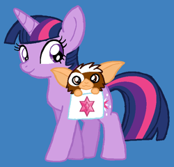 Size: 622x598 | Tagged: safe, artist:heartinarosebud, imported from derpibooru, gizmo, twilight sparkle, crossover, gremlins, mogwai