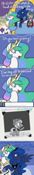 Size: 650x3347 | Tagged: safe, artist:atlur, deleted from derpibooru, imported from derpibooru, marble pie, princess celestia, princess luna, ask the pie sisters, moonstuck, ask, book, cartographer's cap, clothes, comic, dress, filly, hat, magic, tumblr, woona