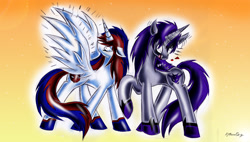 Size: 3327x1896 | Tagged: safe, artist:djmoonray, imported from derpibooru, alicorn, pony, alicornified, digital art, megatron, optimus prime, ponified, transformers, transformers prime