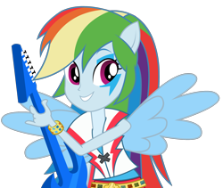 Size: 2361x1994 | Tagged: safe, artist:negasun, imported from derpibooru, rainbow dash, equestria girls, rainbow rocks, female, guitar, ponied up, rainbow thrash, simple background, solo, transparent background, vector