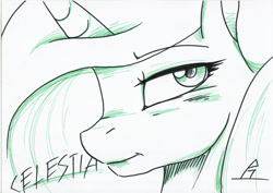 Size: 3504x2480 | Tagged: safe, artist:whitepone, imported from derpibooru, princess celestia, female, solo, traditional art