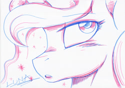 Size: 3504x2480 | Tagged: safe, artist:whitepone, imported from derpibooru, princess luna, female, solo, traditional art