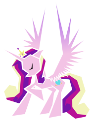 Size: 6000x8000 | Tagged: safe, artist:flamevulture17, imported from derpibooru, princess cadance, alicorn, pony, absurd resolution, angular, female, minimalist, solo