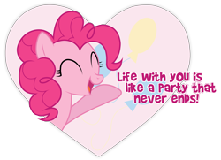 Size: 7981x5785 | Tagged: safe, artist:jennieoo, imported from derpibooru, pinkie pie, absurd resolution, cutie mark, eyes closed, female, heart, hearts and hooves day, open mouth, show accurate, solo, valentine, valentine's day