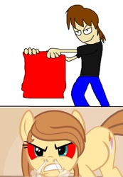 Size: 824x1190 | Tagged: safe, artist:alerkina2, imported from derpibooru, oc, oc only, oc:cream heart, bull, minotaur, 1000 hours in ms paint, angry, bull fighting, ms paint, op is a duck, quality, red, wat