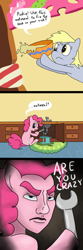 Size: 800x2400 | Tagged: safe, artist:spicyhamsandwich, imported from derpibooru, derpy hooves, pinkie pie, pegasus, pony, comic, female, kitchen sink, mare, oatmeal, oatmeal are you crazy, sink, wrench