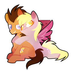 Size: 600x600 | Tagged: safe, artist:lunchwere, imported from derpibooru, derpy hooves, doctor whooves, time turner, earth pony, pegasus, pony, doctorderpy, female, hug, male, mare, shipping, simple background, stallion, straight, transparent background