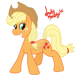 Size: 894x894 | Tagged: safe, artist:ladynanaki, imported from derpibooru, applejack, female, solo, watermark