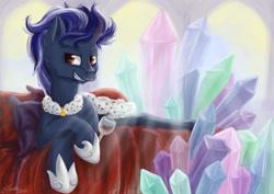 Size: 900x636 | Tagged: dead source, safe, artist:eljonek, imported from derpibooru, oc, oc only, oc:equumirus rex, pony, unicorn, cape, clothes, crystal, glass, hoof shoes, krakow, poland, ponified, solo, wine
