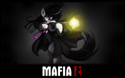 Size: 2560x1600 | Tagged: safe, artist:ncmares, artist:rinsowaty, imported from derpibooru, octavia melody, badass, drum magazine, female, mafia, mafia (video game series), mafia ii, mafia octavia, solo, submachinegun, tommy gun, wallpaper