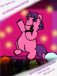 Size: 553x741 | Tagged: safe, artist:servi, imported from derpibooru, fluffy pony, fluffy pony original art, singing, solo, twink